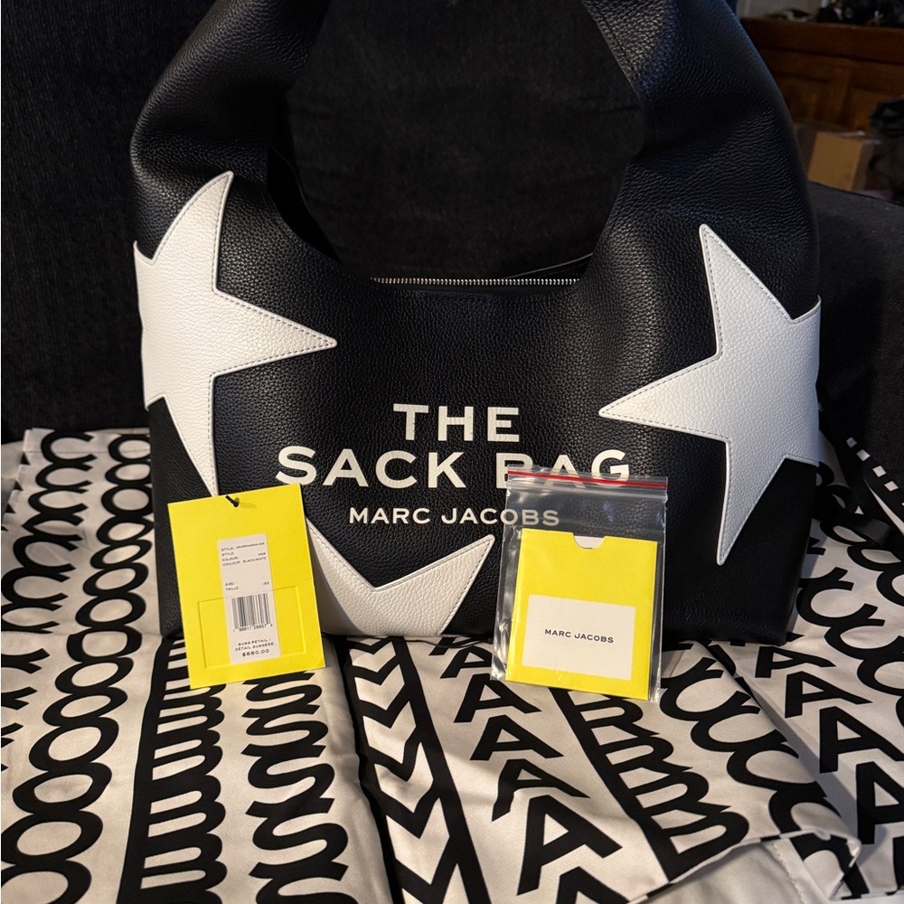 Marc Jacobs Black and White Star Sack Bag